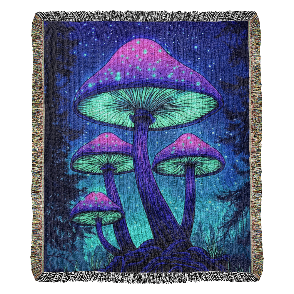 Neon Mushrooms Blanket