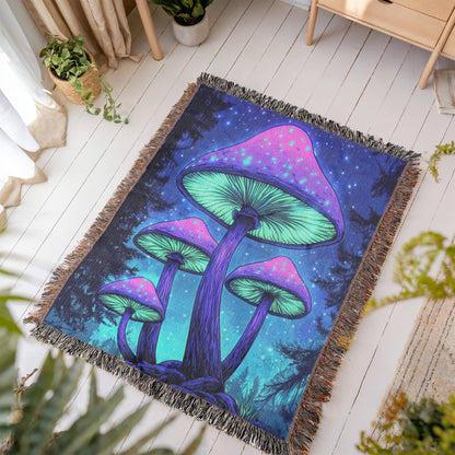 Neon Mushrooms Blanket