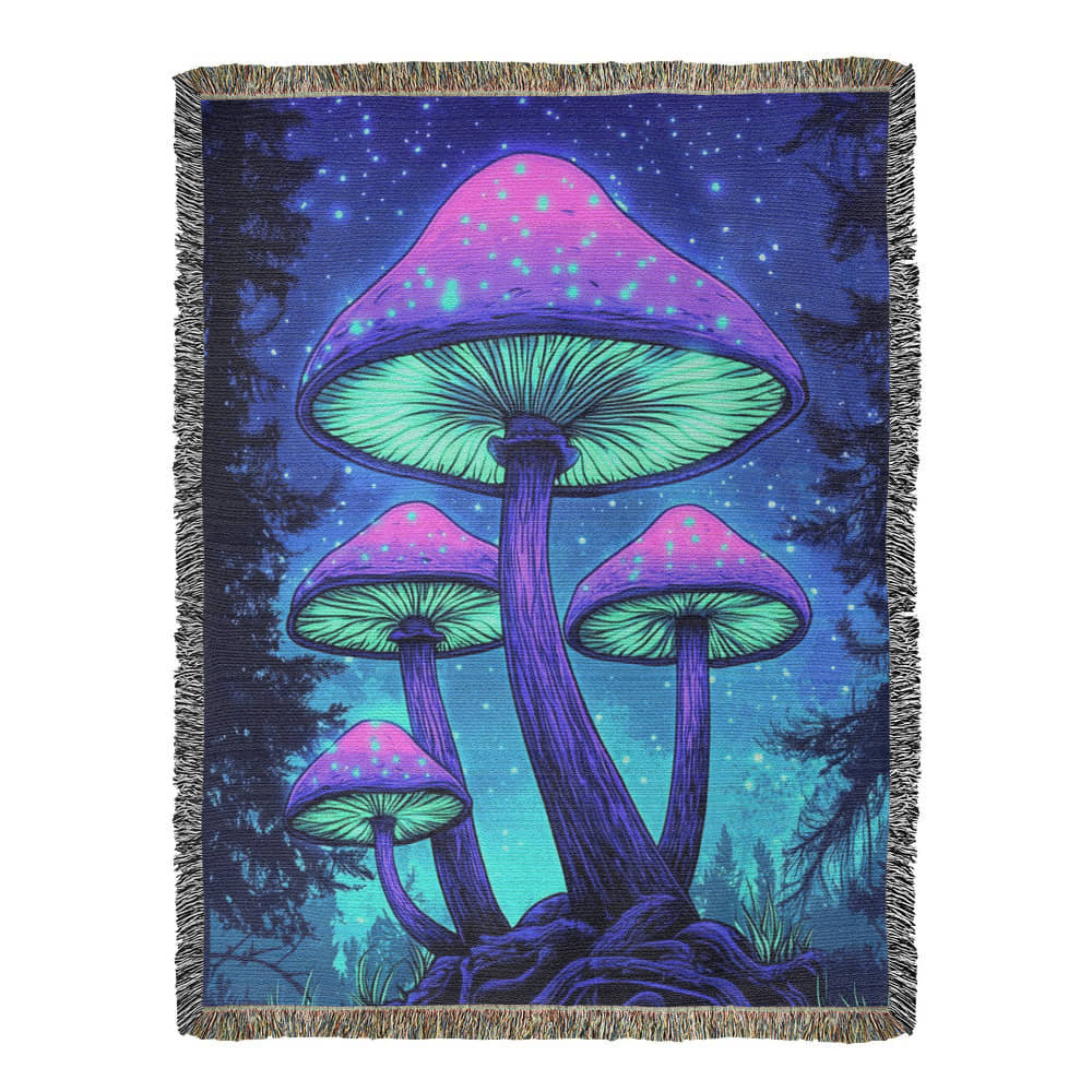 Neon Mushrooms Blanket